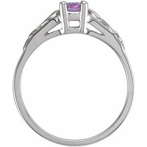 Sterling Silver October Youth Imitation Birthstone Ring