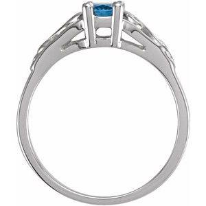 Sterling Silver December Youth Imitation Birthstone Ring