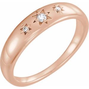 14K Rose Gold .05 CTW Natural Diamond Star Ring