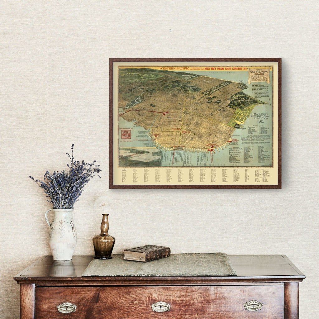 Vintage Map of San Francisco, California 1914