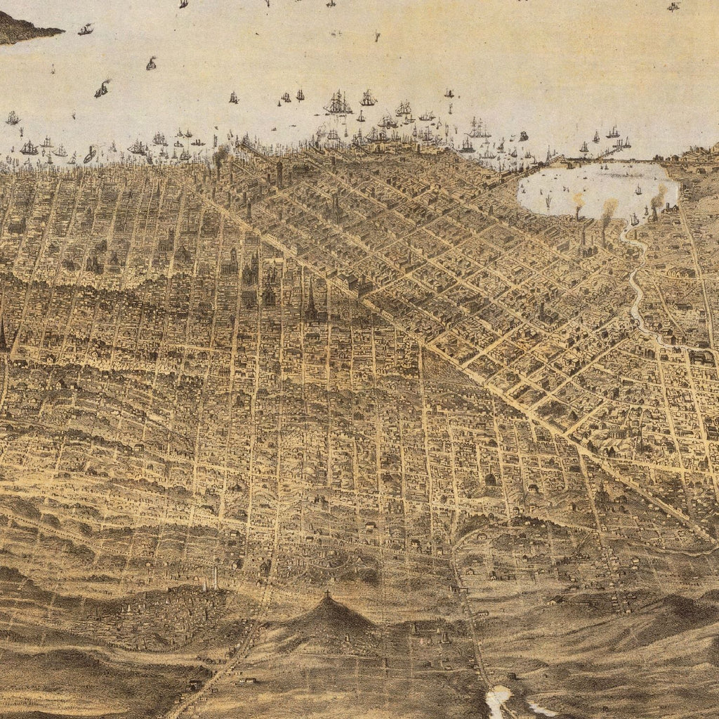 Vintage Map of San Francisco, California 1868