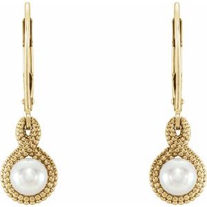 14K Yellow Gold Beaded Cultured Freshwater Pearl Earrings