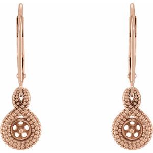 14K Rose Gold Beaded Cultured Freshwater Pearl Earrings