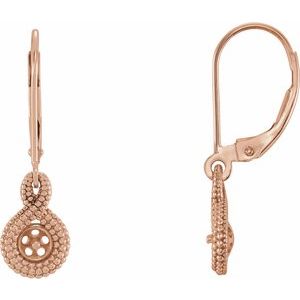 14K Rose Gold Beaded Cultured Freshwater Pearl Earrings