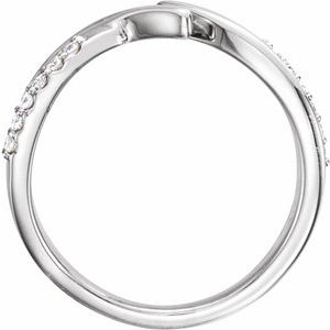 Sterling Silver 1/8 CTW Natural Diamond Bypass Ring
