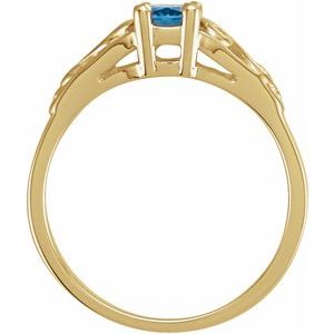 14K Yellow Gold December Youth Imitation Birthstone Ring