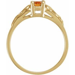 14K Yellow Gold November Youth Imitation Birthstone Ring