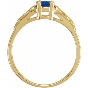 14K Yellow Gold September Youth Imitation Birthstone Ring