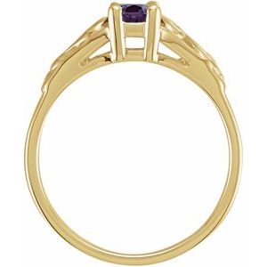 14K Yellow Gold June Youth Imitation Birthstone Ring
