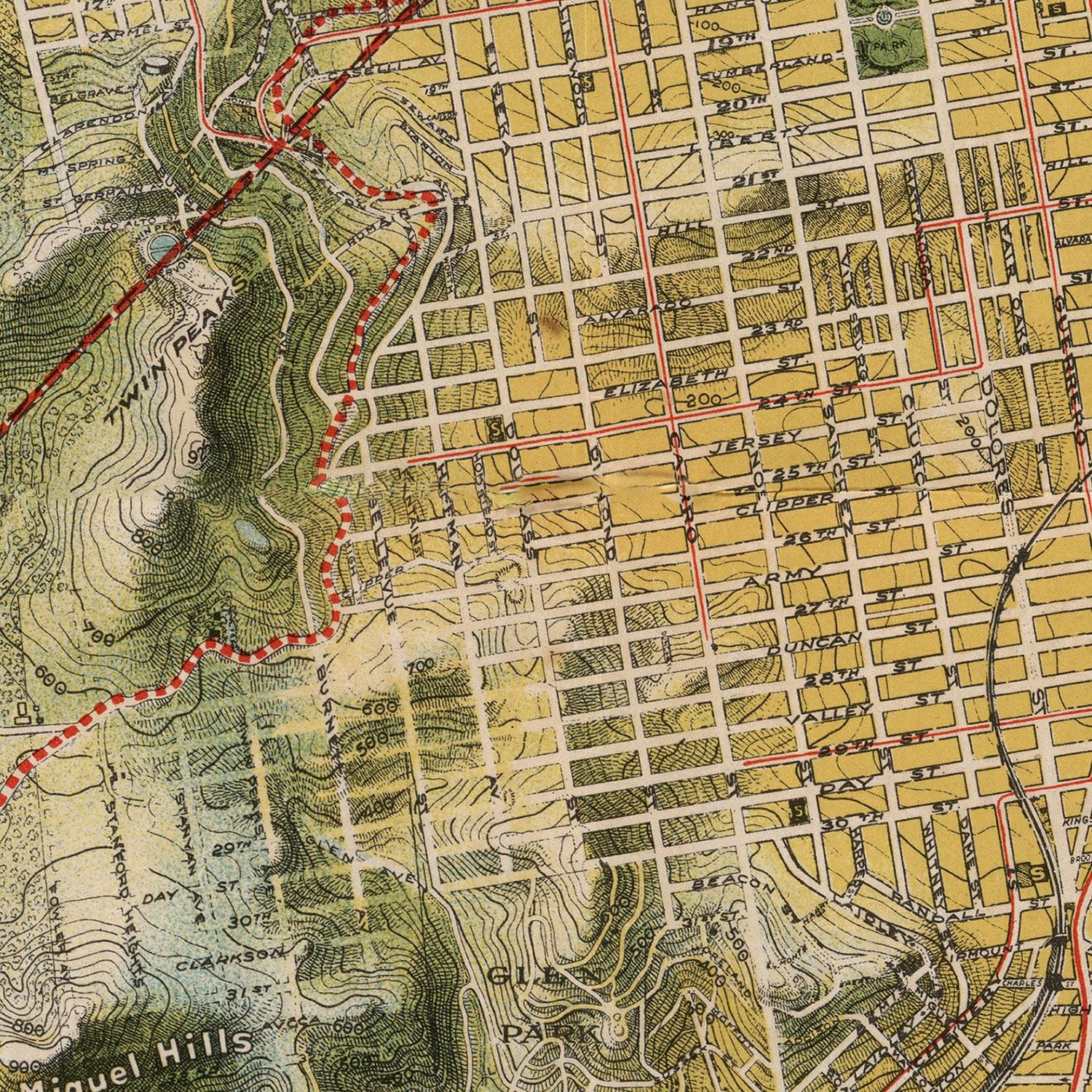 Vintage Map of San Francisco, California 1915