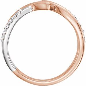 14K Rose/White Gold 1/8 CTW Natural Diamond Bypass Ring