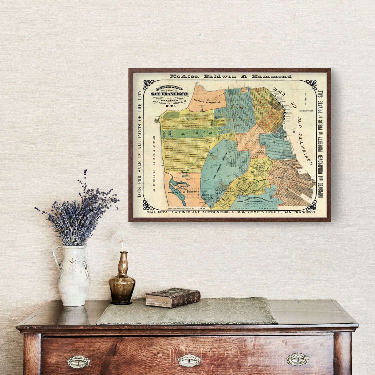 Vintage Map of San Francisco, California 1890