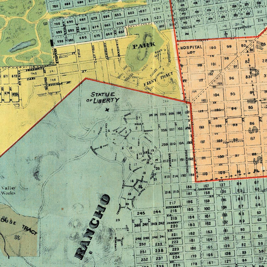 Vintage Map of San Francisco, California 1890