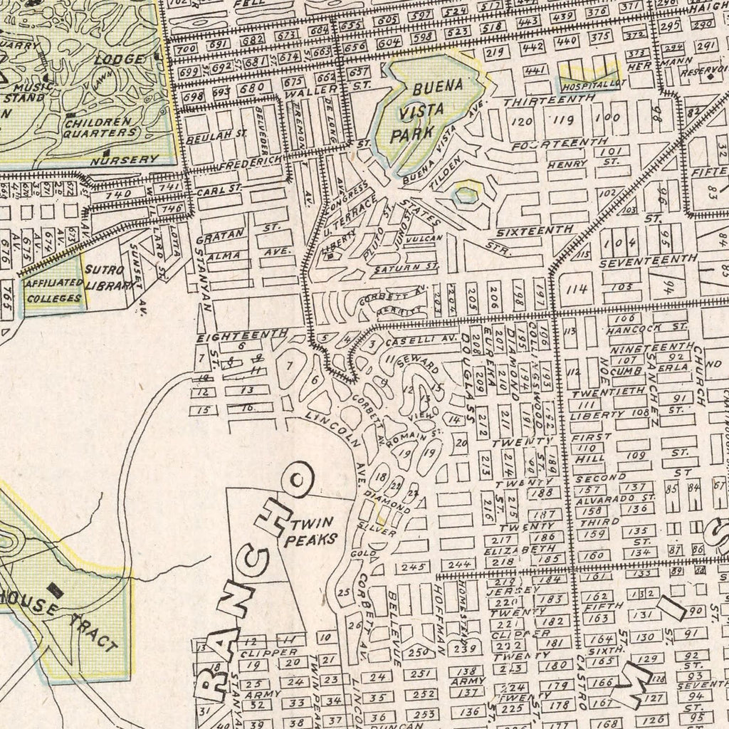 Vintage Map of San Francisco, California 1901