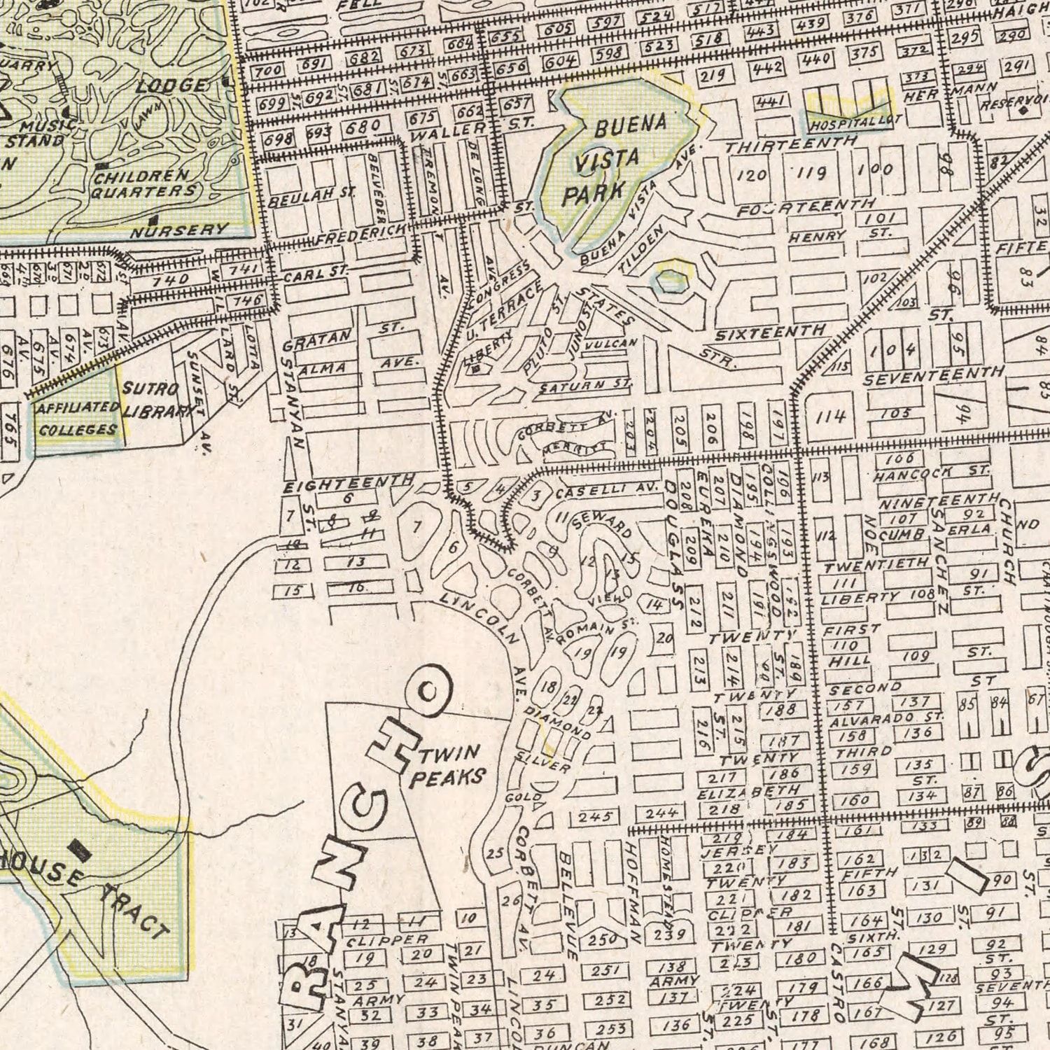 Vintage Map of San Francisco, California 1901