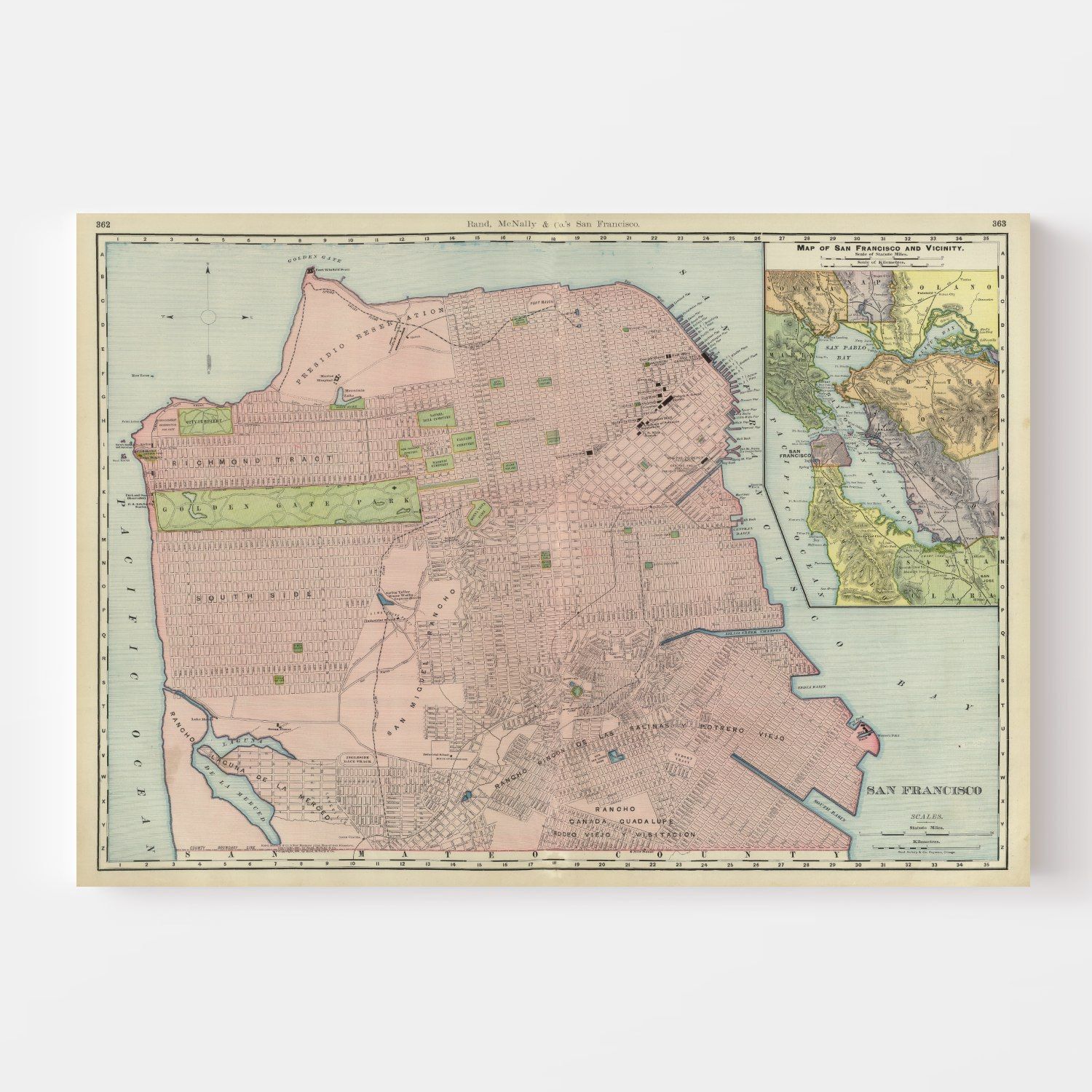 Vintage Map of San Francisco, California 1903