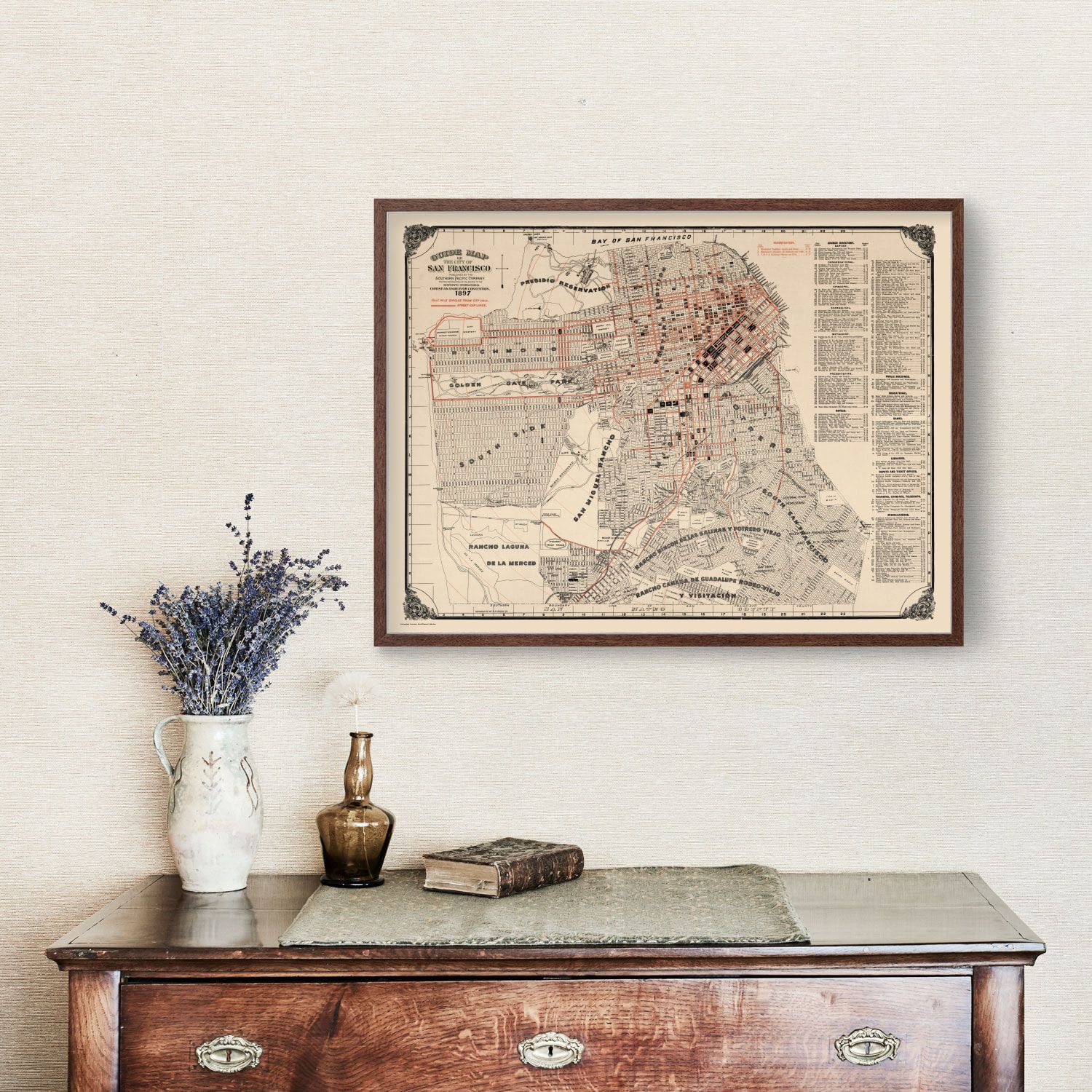 Vintage Map of San Francisco, California 1897