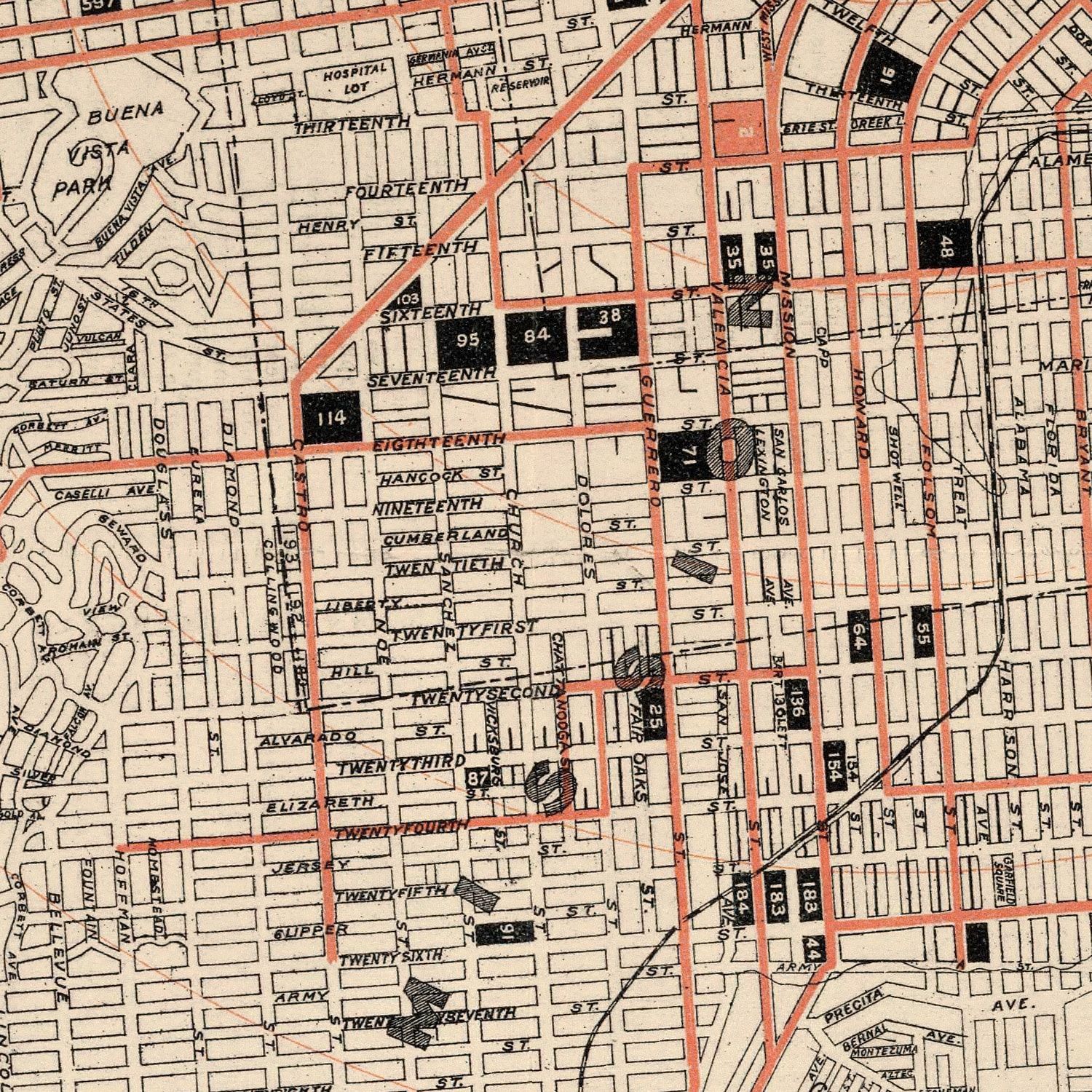 Vintage Map of San Francisco, California 1897