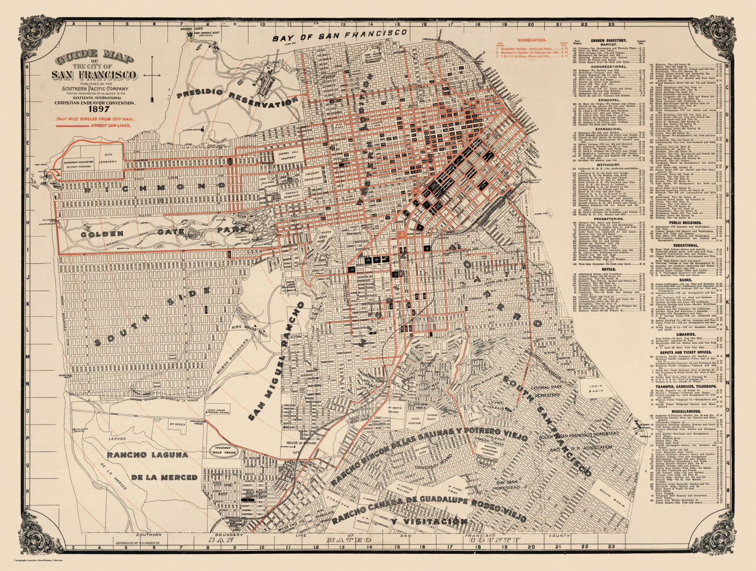 Vintage Map of San Francisco, California 1897