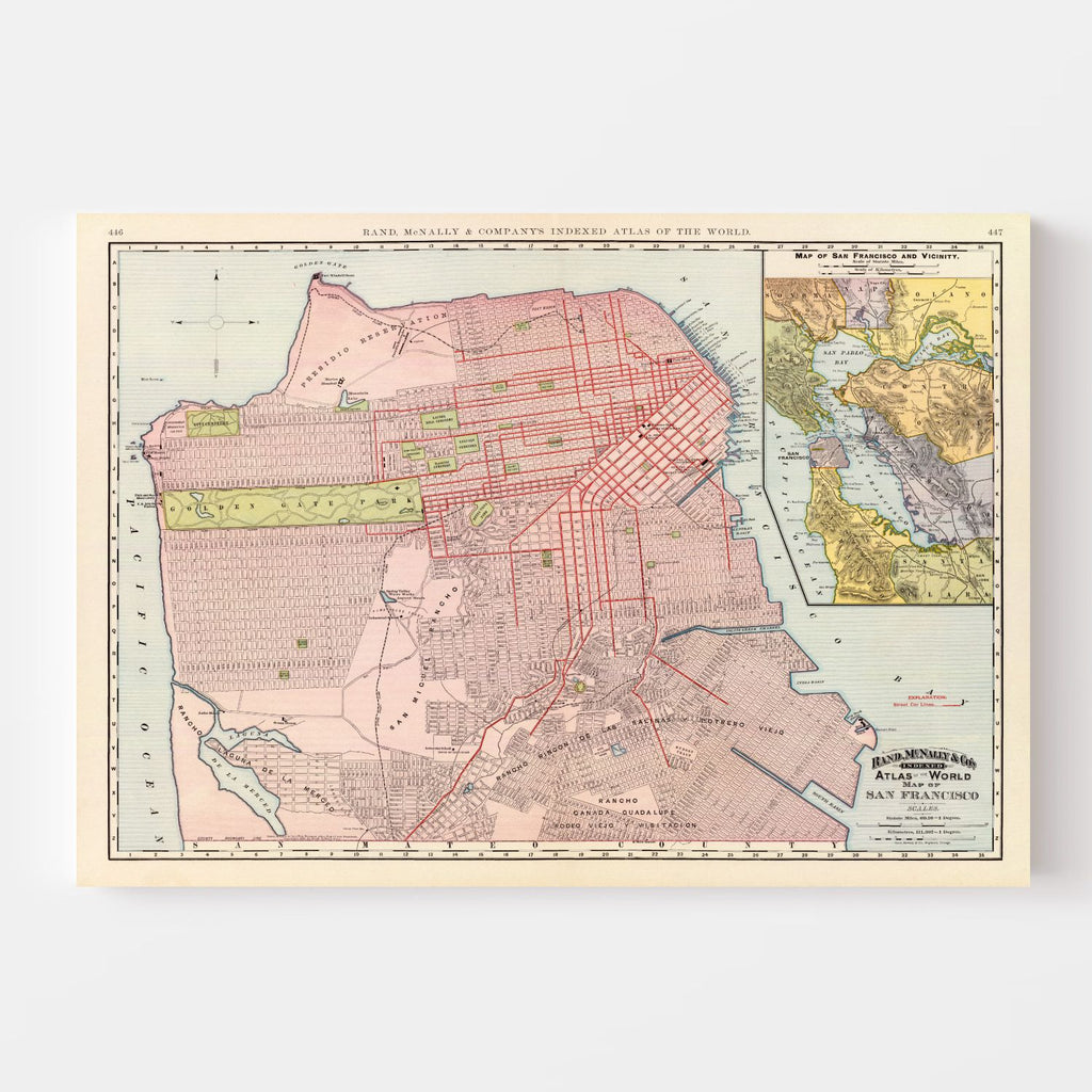 Vintage Map of San Francisco, California 1897