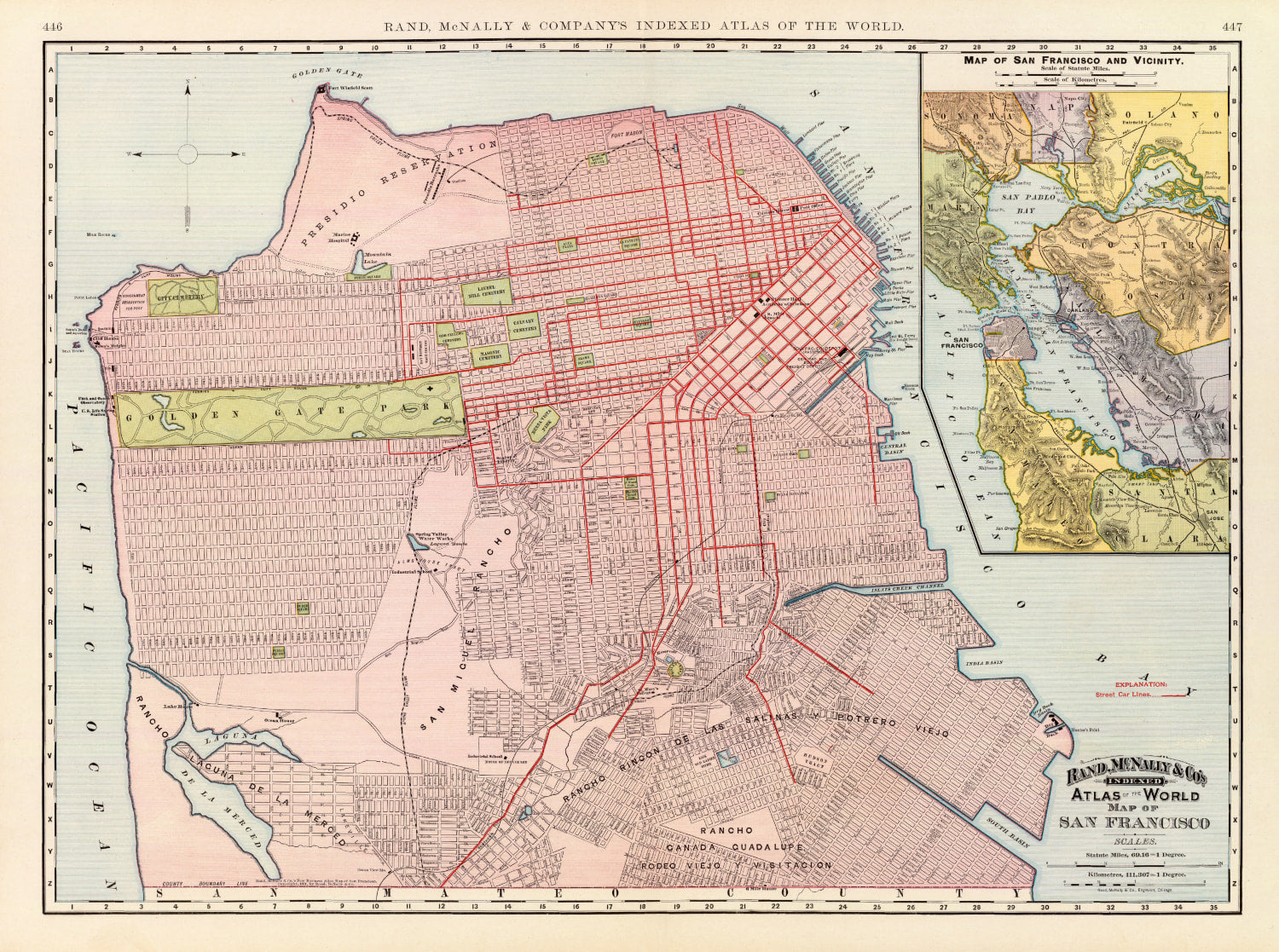 Vintage Map of San Francisco, California 1897