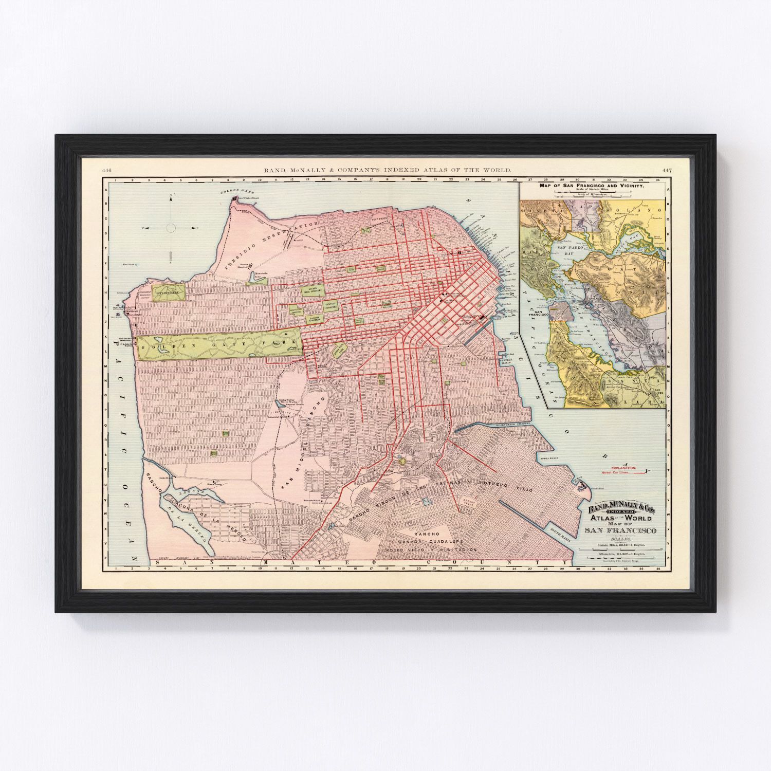 Vintage Map of San Francisco, California 1897