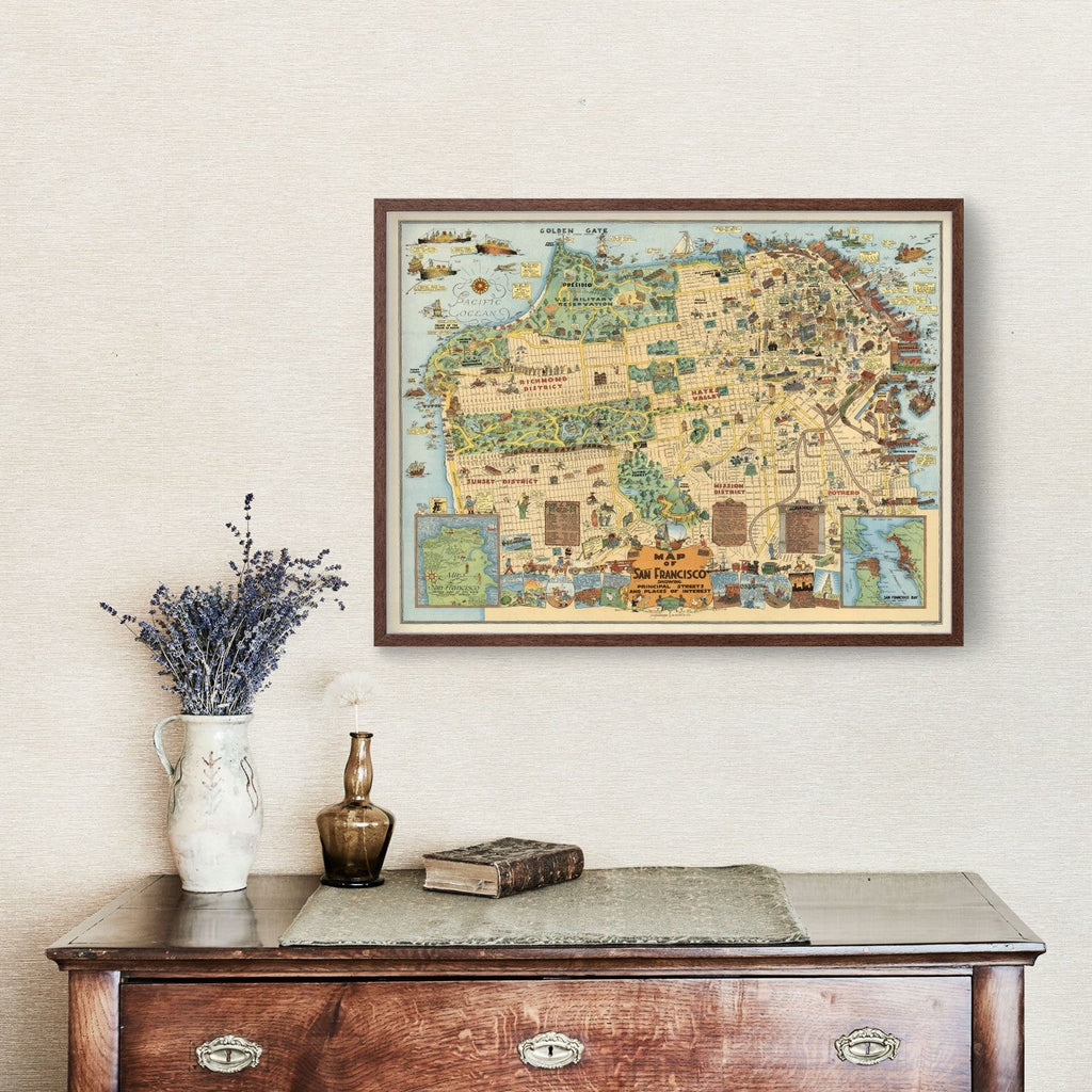 Vintage Map of San Francisco, California 1927