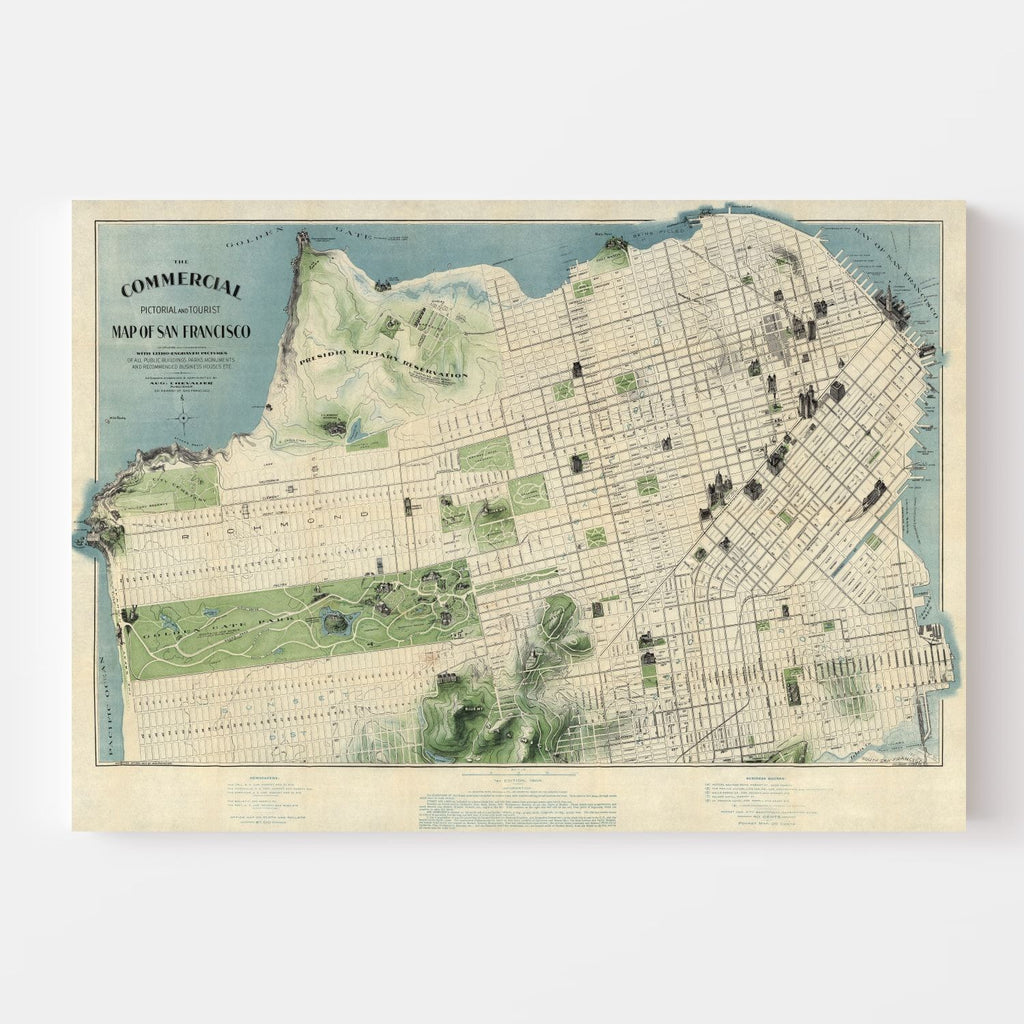 Vintage Map of San Francisco, California 1904