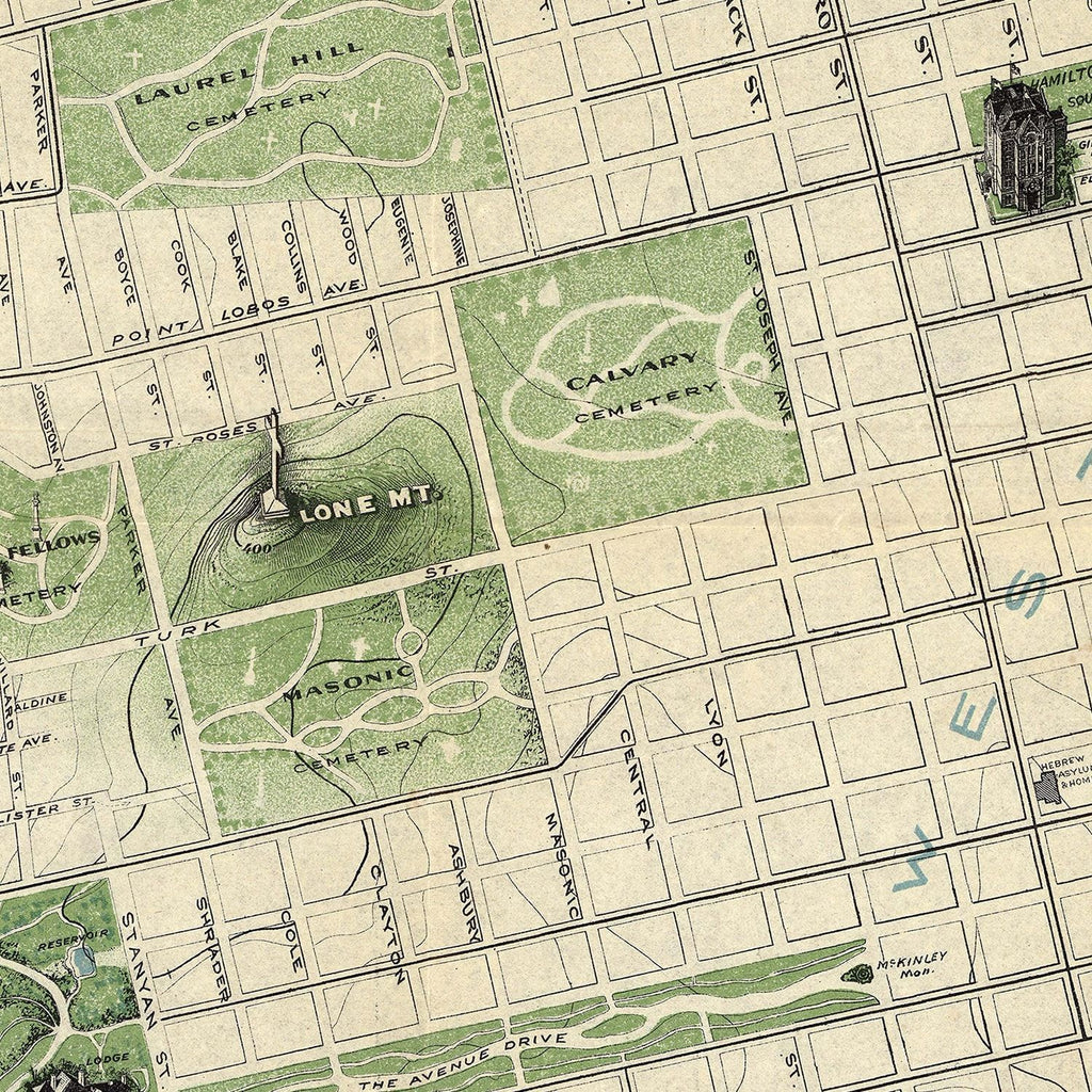 Vintage Map of San Francisco, California 1904