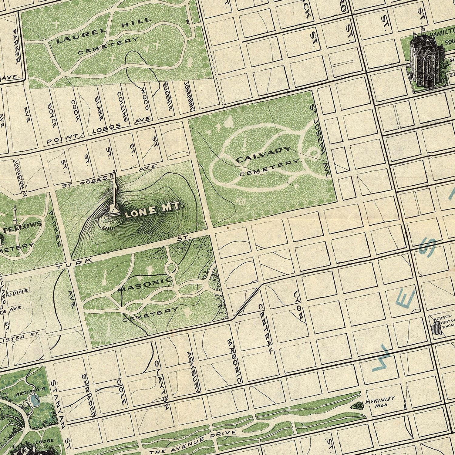 Vintage Map of San Francisco, California 1904