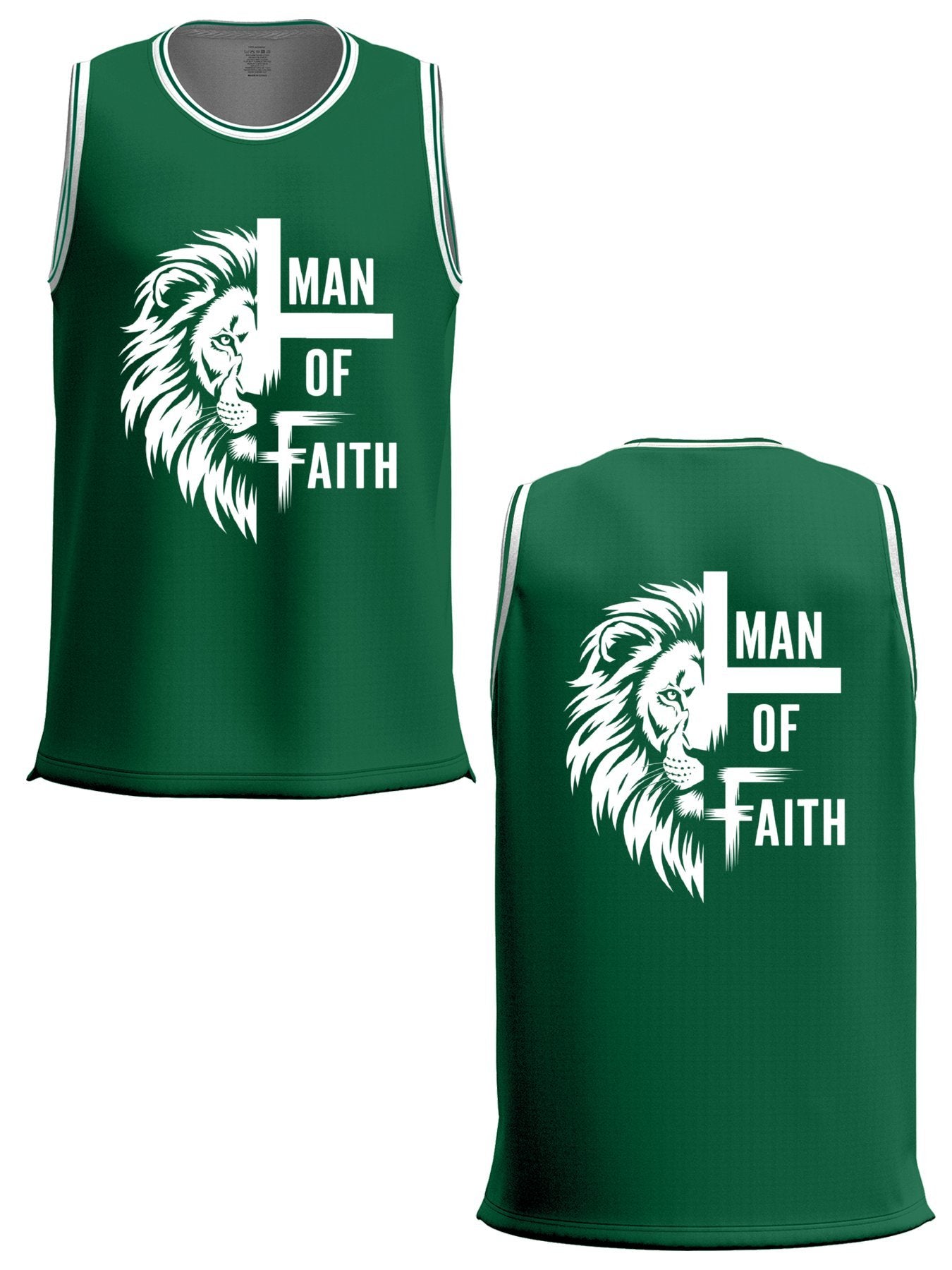 Man of Faith Adult Green Basketball Jersey | Ships From USA