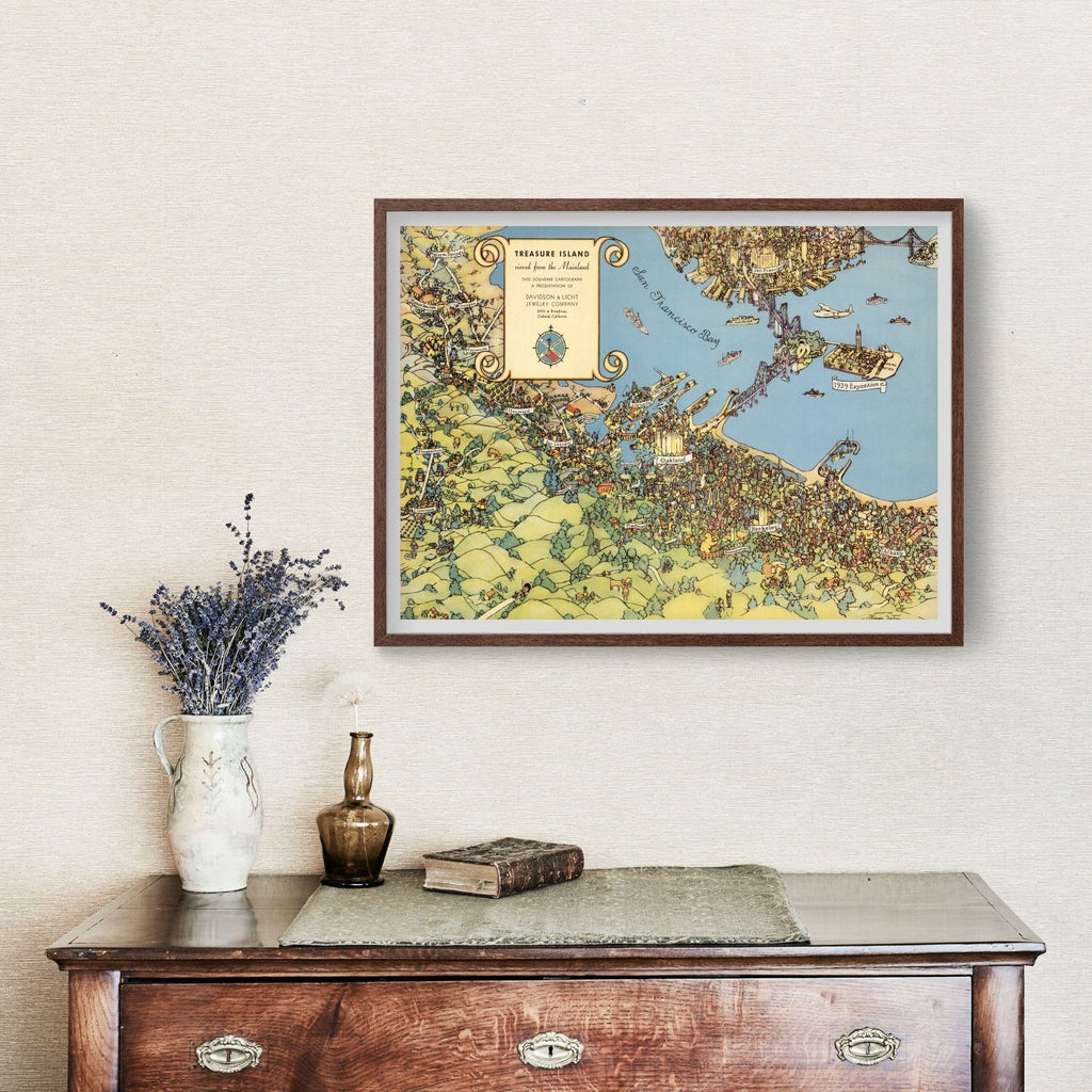 Vintage Map of San Francisco, California 1938