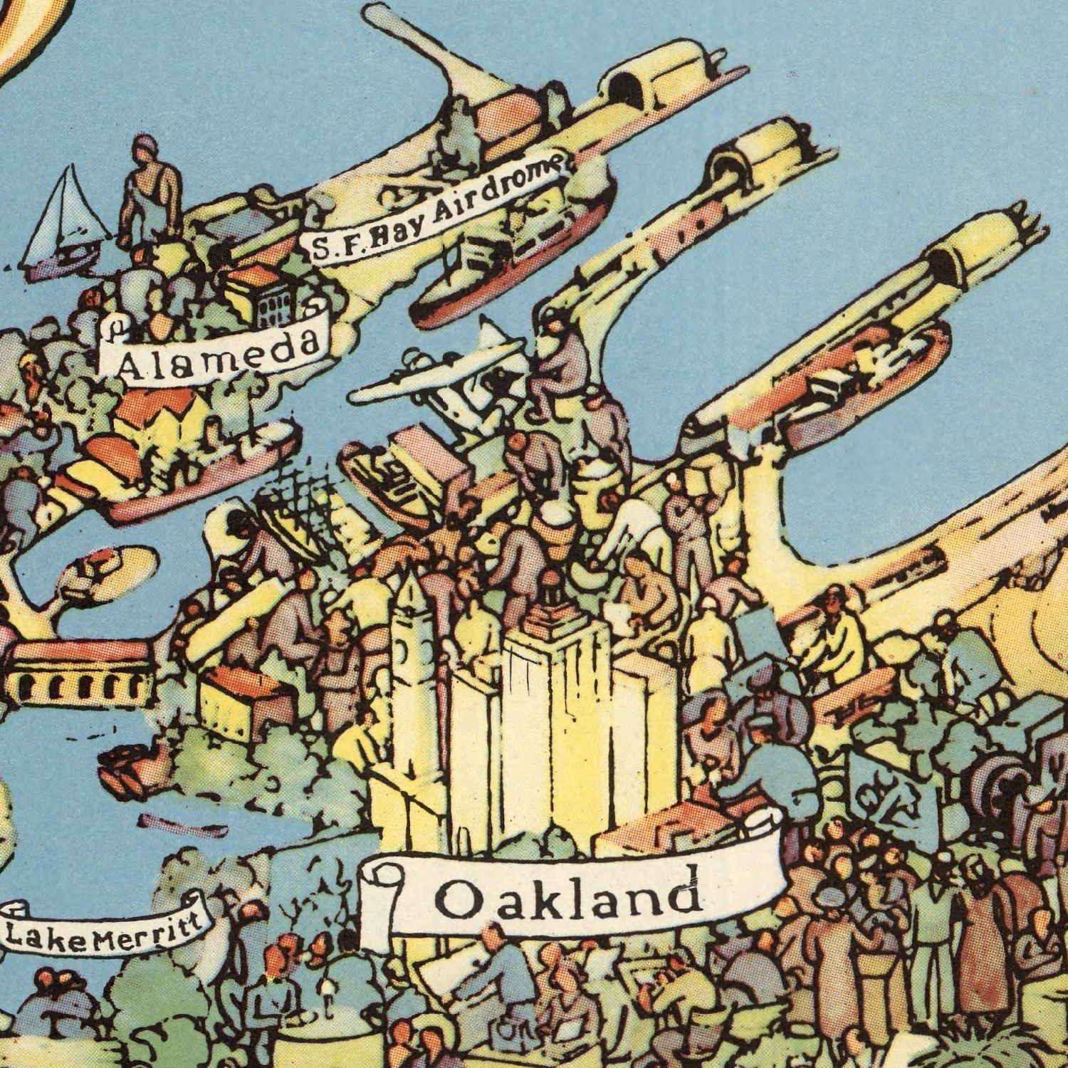 Vintage Map of San Francisco, California 1938
