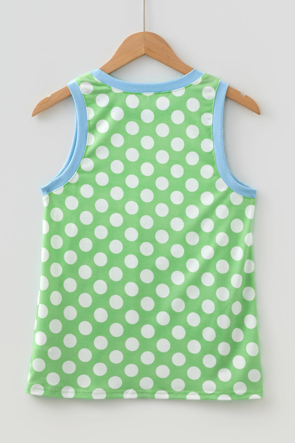 Polka Dot Contrast Trim Loose Tank Top
