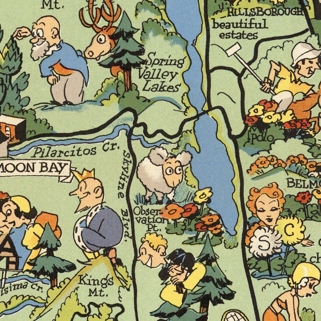 Vintage Map of San Francisco, California 1940