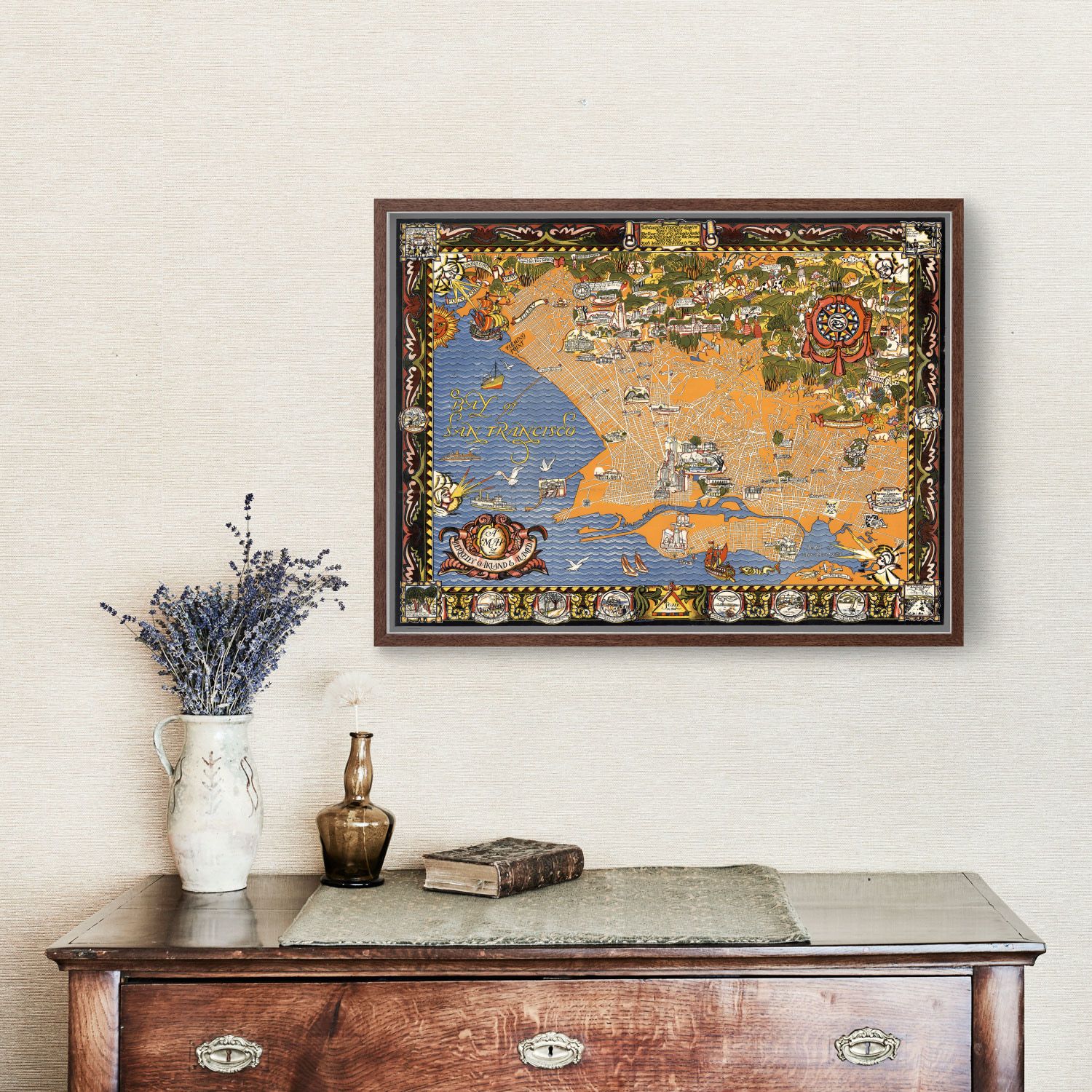 Vintage Map of San Francisco, California 1930
