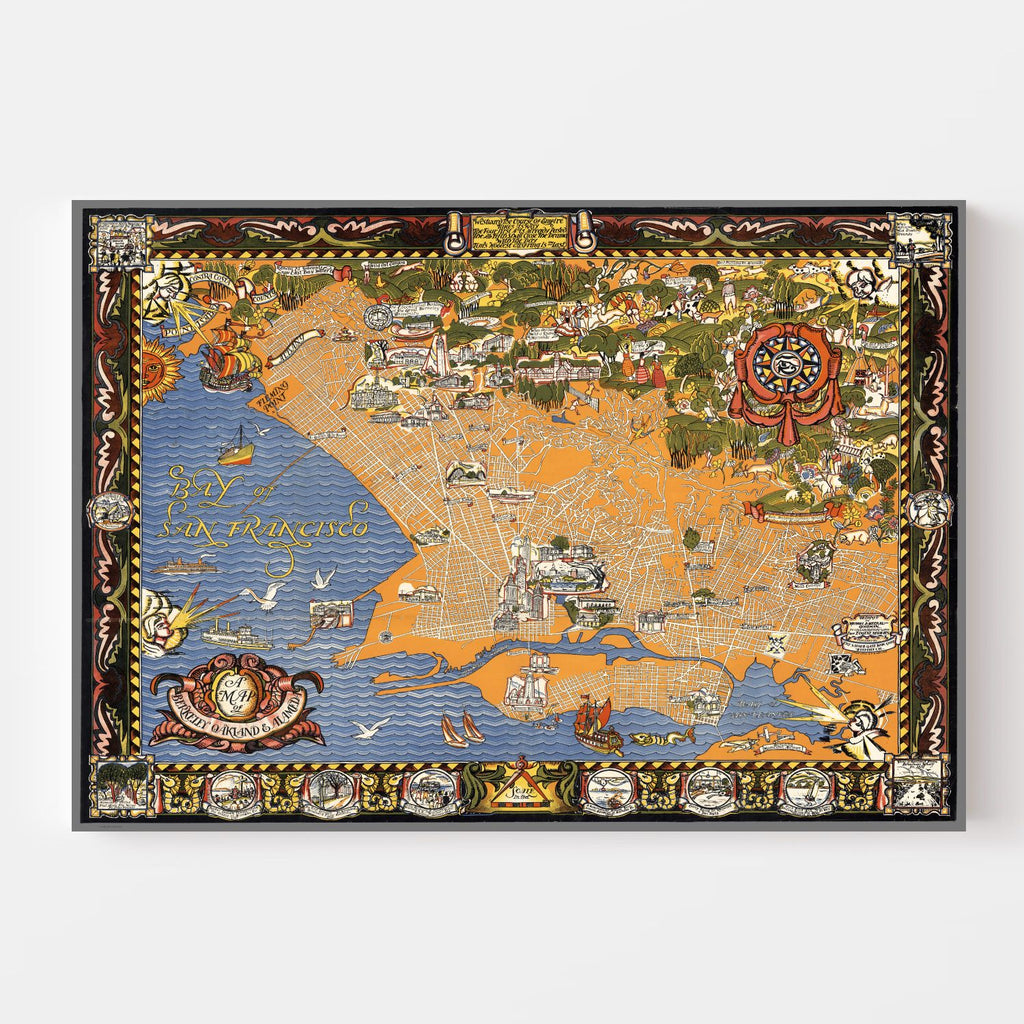 Vintage Map of San Francisco, California 1930