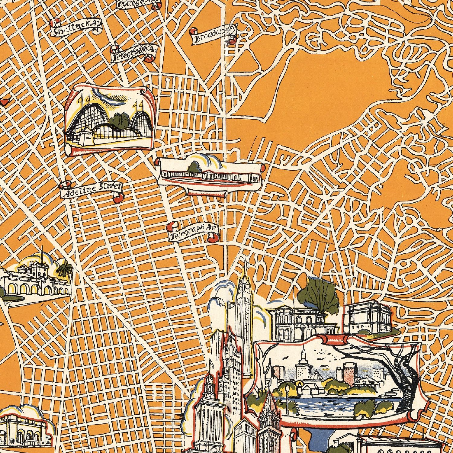 Vintage Map of San Francisco, California 1930