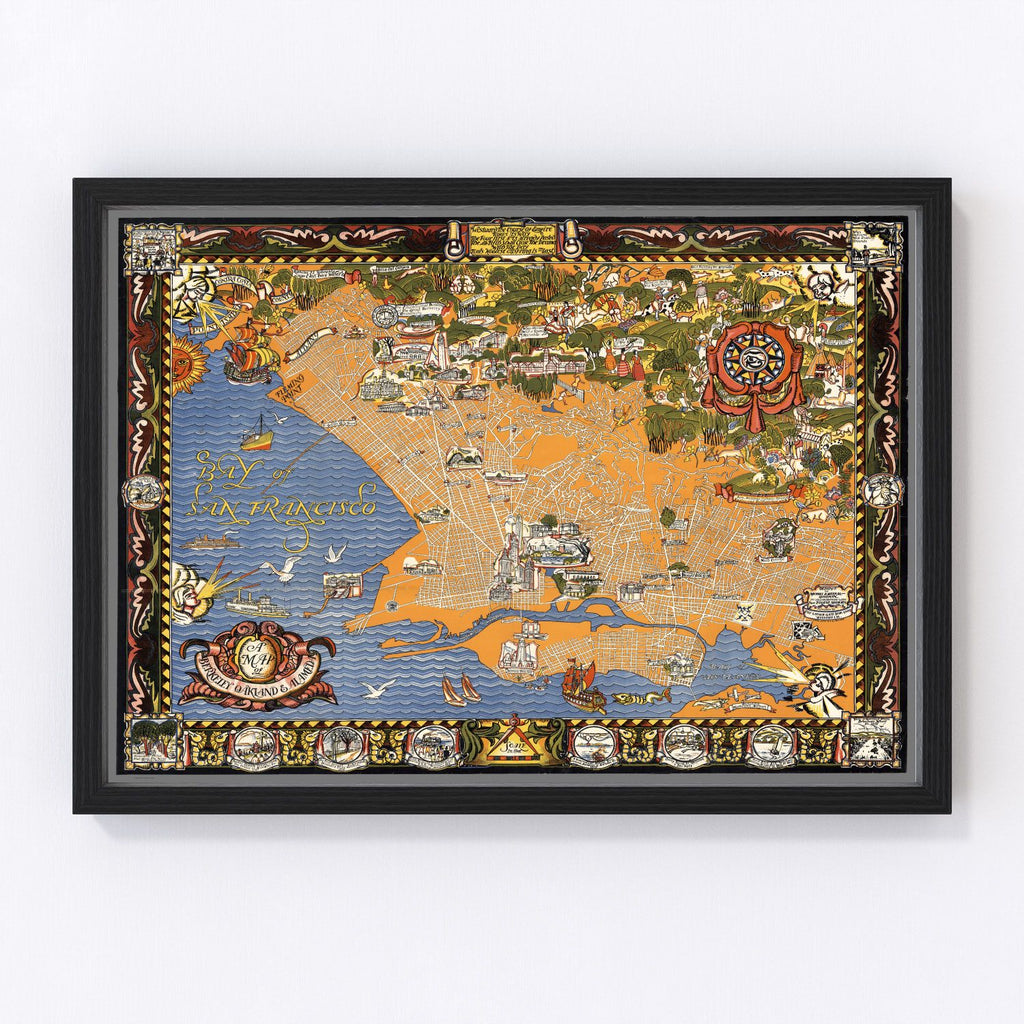 Vintage Map of San Francisco, California 1930