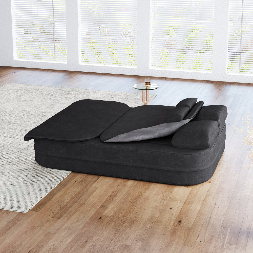 75''2-in-1 Foldable Sofa,Convertible Sleeper Foam Sofa Bed with Multi Functional Blanket, Chenille Floor folding sofa bed,  Floor Sofa Lounge Sofa for Living Room Bedroom Lounge Studio