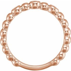 14K Rose Gold 1/8 CTW Natural Diamond Beaded Ring