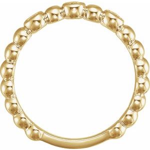 14K Yellow Gold 1/8 CTW Natural Diamond Beaded Ring