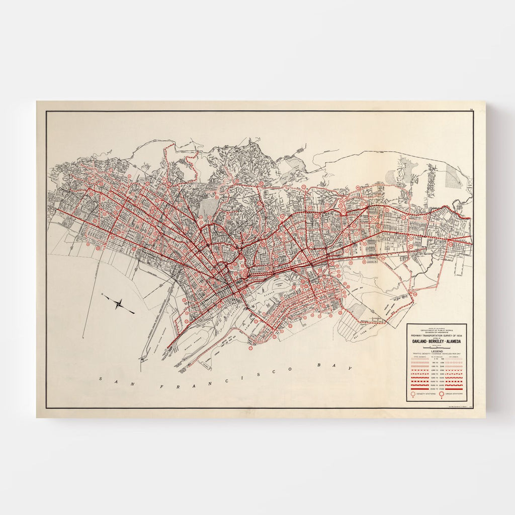Vintage Map of San Francisco, California 1935