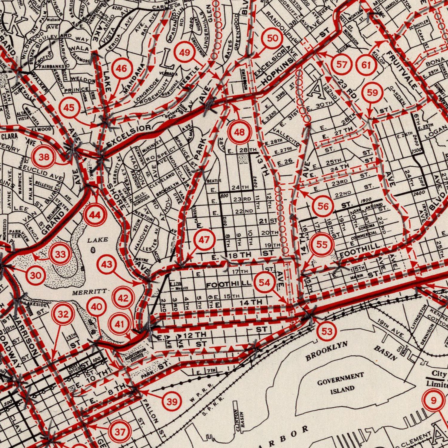 Vintage Map of San Francisco, California 1935