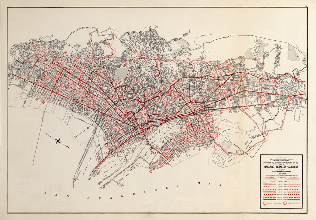Vintage Map of San Francisco, California 1935