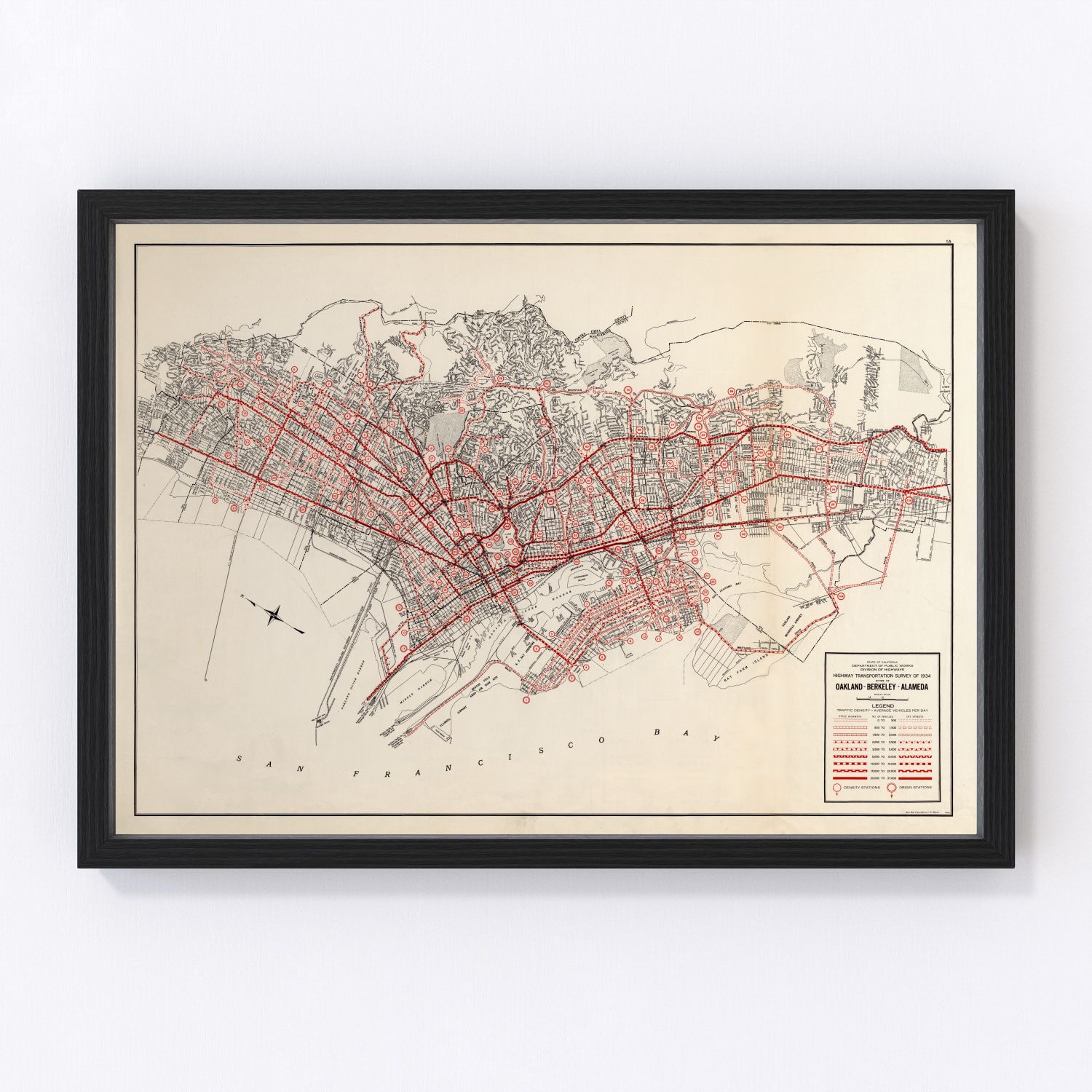 Vintage Map of San Francisco, California 1935