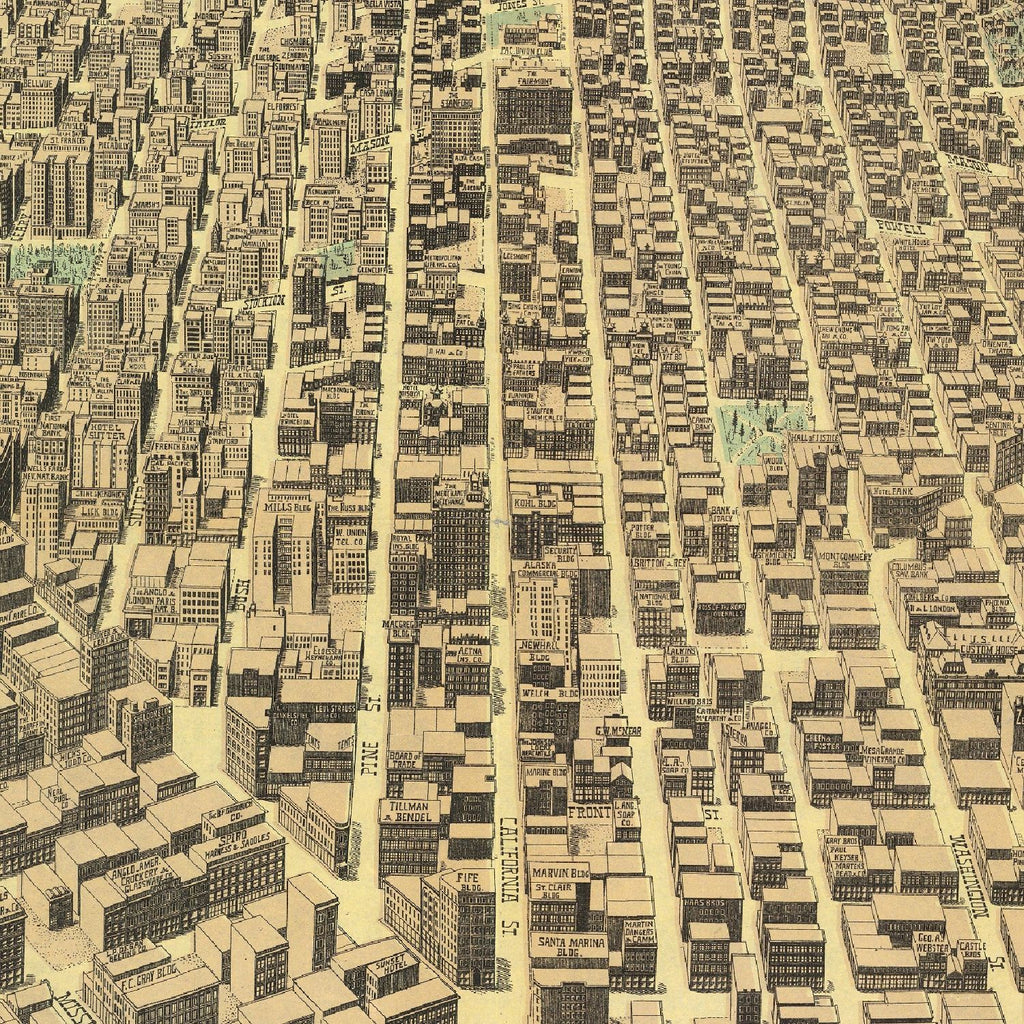 Vintage Map of San Francisco, California 1913