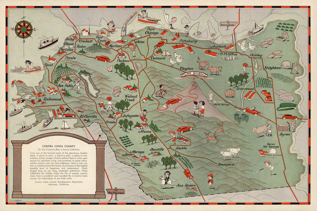 Vintage Map of San Francisco, California 1932