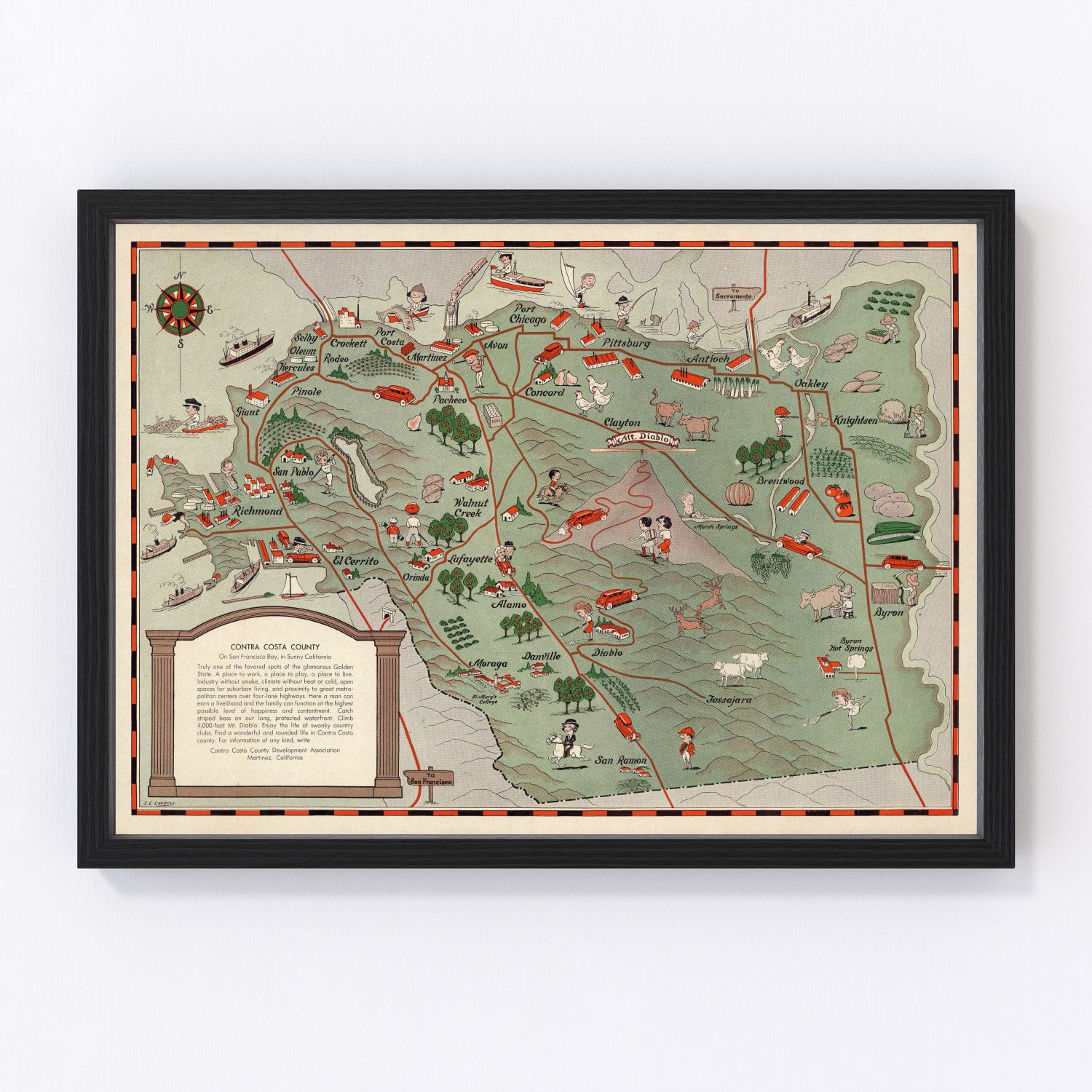 Vintage Map of San Francisco, California 1932