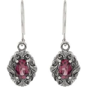 Sterling Silver Natural Rhodolite Garnet Earrings – image 2